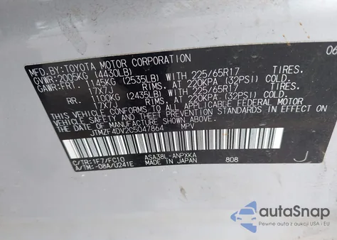 2012 Toyota Rav4 z USA, uszkodzony, nr VIN JTMZF4DV2C5047864